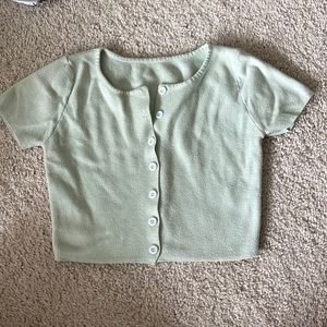 Light Green Cropped Sweater